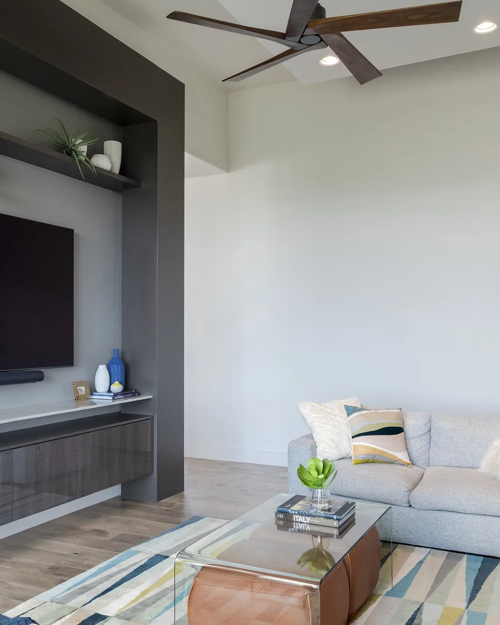 Open-concept living area in a San Antonio custom home by Dynamic Custom Homes
